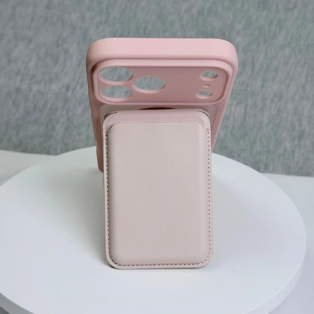 Homstect iPhone 17 Pro Max Magnetic Case with Detachable Wallet Kickstand Pink